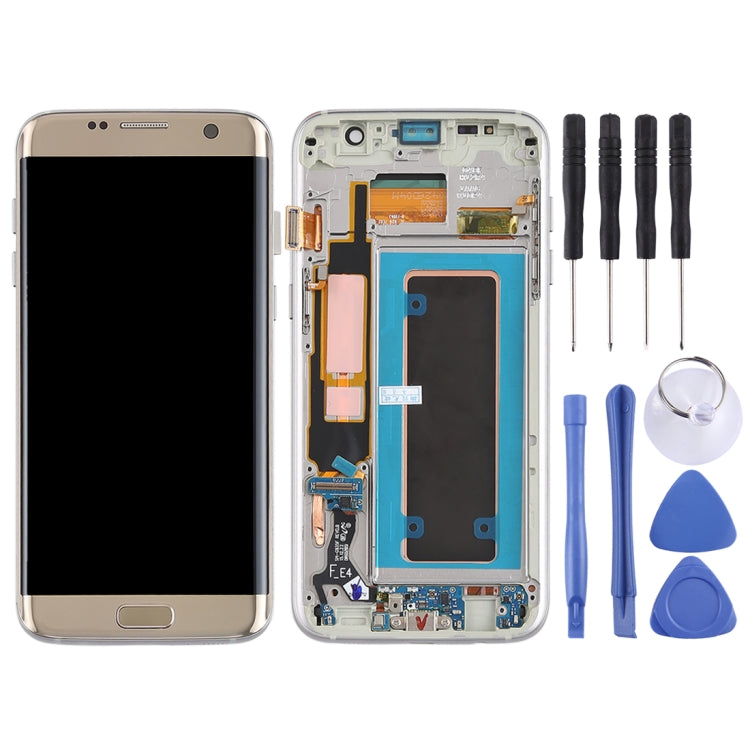Original Super AMOLED Material LCD Screen and Digitizer Full Assembly(with Frame / Charging Port Flex Cable / Power Button Flex Cable / Volume Button Flex Cable) for Galaxy S7 Edge / G935F / G935FD(Gold) - free shipping - PMc TechLife - Order now!