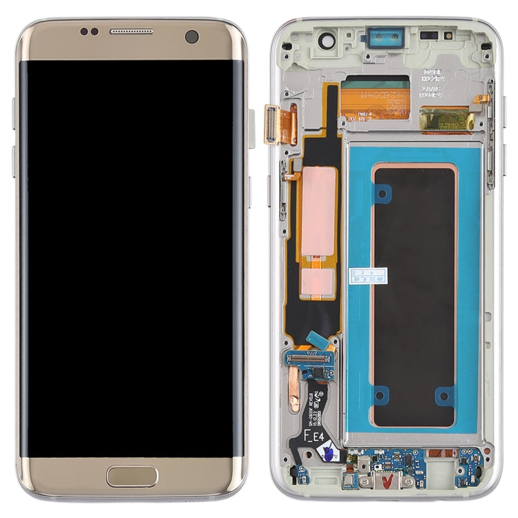 Original Super AMOLED Material LCD Screen and Digitizer Full Assembly(with Frame / Charging Port Flex Cable / Power Button Flex Cable / Volume Button Flex Cable) for Galaxy S7 Edge / G935F / G935FD(Gold) - free shipping - PMc TechLife - Order now!
