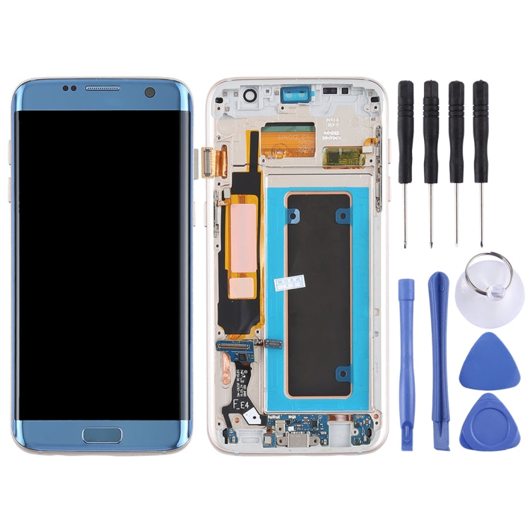Original Super AMOLED Material LCD Screen and Digitizer Full Assembly(with Frame / Charging Port Flex Cable / Power Button Flex Cable / Volume Button Flex Cable) for Galaxy S7 Edge / G935F / G935FD(Blue) - free shipping - PMc TechLife - Order now!