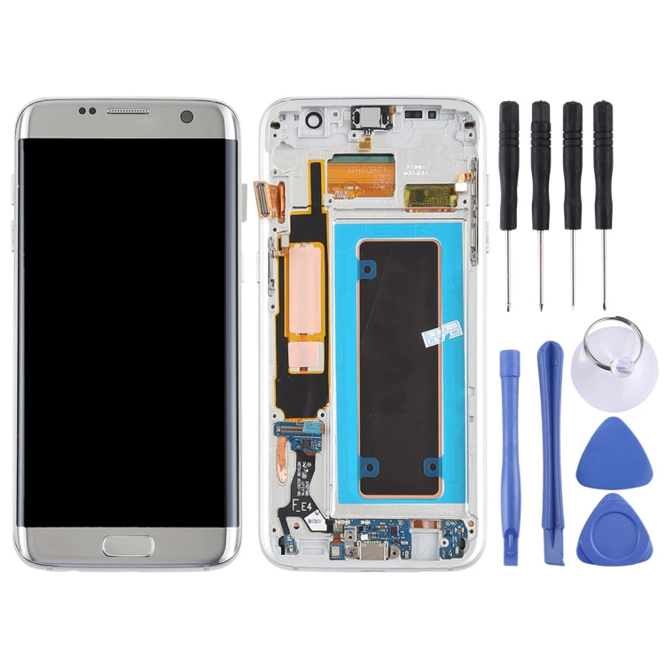 Original Super AMOLED Material LCD Screen and Digitizer Full Assembly(with Frame / Charging Port Flex Cable / Power Button Flex Cable / Volume Button Flex Cable) for Galaxy S7 Edge / G935F / G935FD(Silver) - free shipping - PMc TechLife - Order now!
