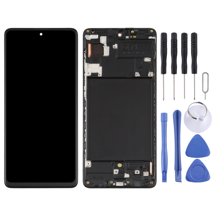 Original Super AMOLED LCD Screen for Galaxy A71 Digitizer Full Assembly with Frame (Black) - free shipping - PMc TechLife - Order now!