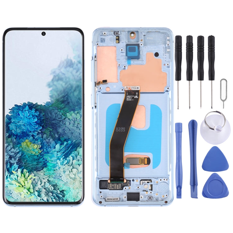 Original Dynamic AMOLED Material LCD Screen and Digitizer Full Assembly with Frame for Samsung Galaxy S20 4G SM-G980(Blue) - free shipping - PMc TechLife - Order now!