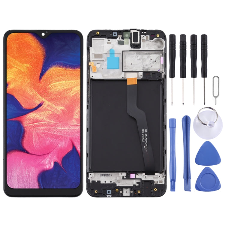 OEM LCD Screen for Samsung Galaxy A10 / SM-A105F (Single Card Version) Digitizer Full Assembly with Frame (Black) - free shipping - PMc TechLife - Order now!