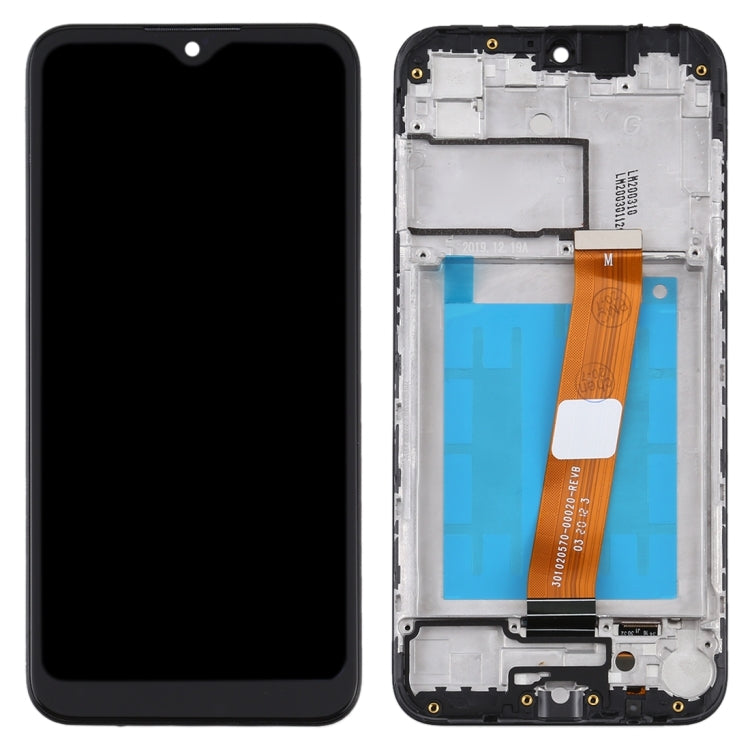For Samsung Galaxy A01 SM-A015F OEM LCD Screen Digitizer Full Assembly with Frame, Flex Cable Narrow (Black) - free shipping - PMc TechLife - Order now!