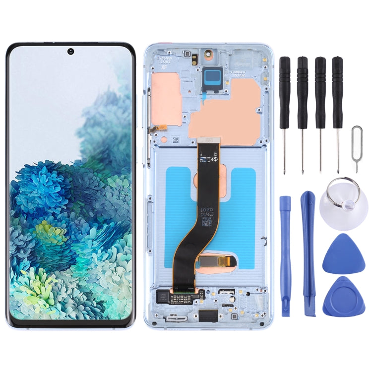 Original Super AMOLED LCD Screen for Samsung Galaxy S20+ 5G SM-G986B/G985 Digitizer Full Assembly with Frame (Blue) - free shipping - PMc TechLife - Order now!