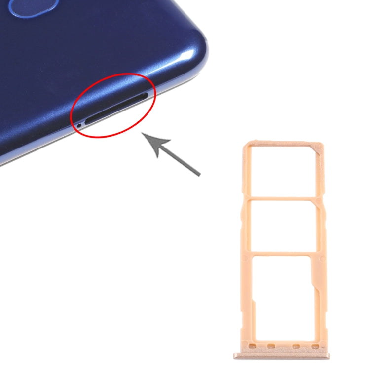For Samsung Galaxy M10 SM-M105 SIM Card Tray + SIM Card Tray + Micro SD Card Tray (Gold) - free shipping - PMc TechLife - Order now!