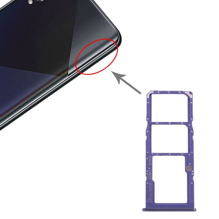 For Samsung Galaxy A50s SM-A507 SIM Card Tray + SIM Card Tray + Micro SD Card Tray (Purple) - free shipping - PMc TechLife - Order now!