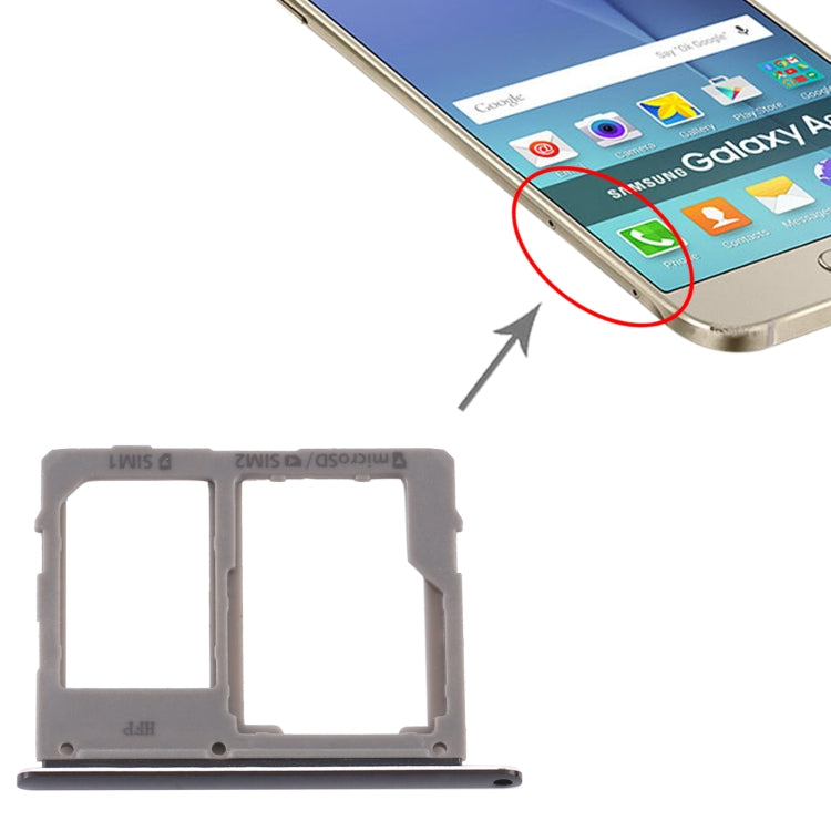 For Samsung Galaxy A8 Star / A9 Star SM-G8850 SIM Card Tray + SIM Card Tray / Micro SD Card Tray (Black) - free shipping - PMc TechLife - Order now!