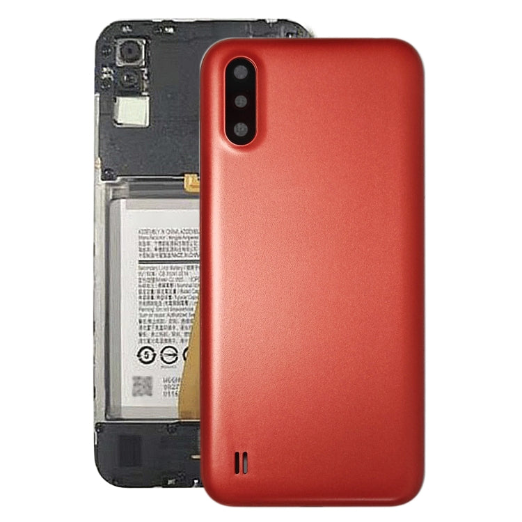 For Samsung Galaxy A01 SM-015F Battery Back Cover With Camera Lens (Red) - free shipping - PMc TechLife - Order now!