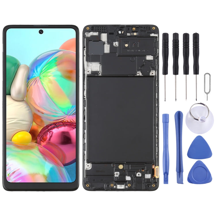 OLED LCD Screen for Samsung Galaxy A71 SM-A715(6.39 inch) Digitizer Full Assembly with Frame (Black) - free shipping - PMc TechLife - Order now!