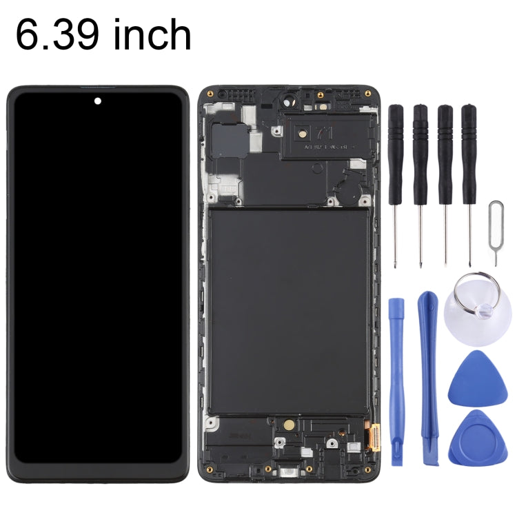 OLED LCD Screen for Samsung Galaxy A71 SM-A715(6.39 inch) Digitizer Full Assembly with Frame (Black) - free shipping - PMc TechLife - Order now!