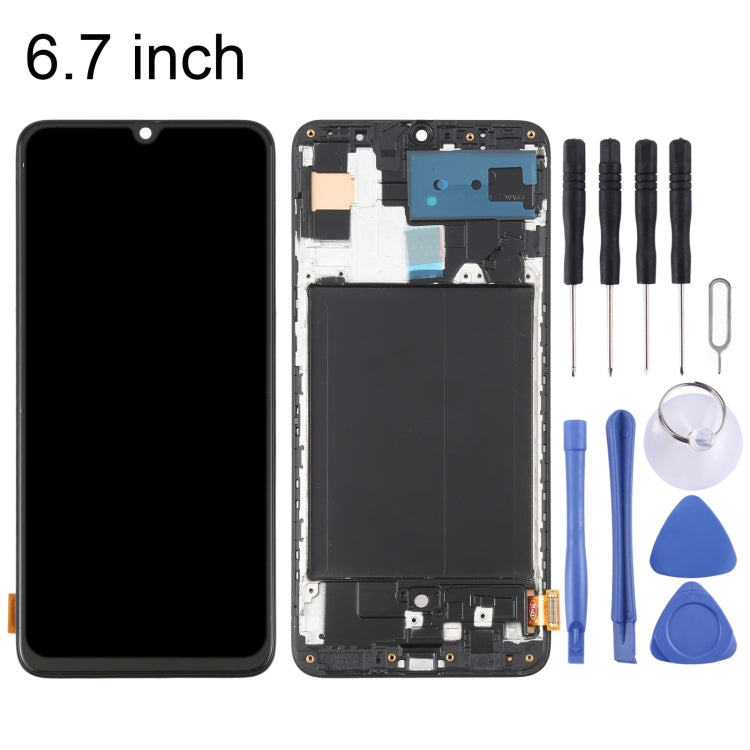 OLED LCD Screen for Samsung Galaxy A70 SM-A705 Digitizer Full Assembly with Frame (6.7 inch)(Black) - free shipping - PMc TechLife - Order now!