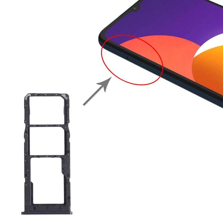 For Samsung Galaxy M12 SM-M127 SIM Card Tray + SIM Card Tray + Micro SD Card Tray (Black) - free shipping - PMc TechLife - Order now!