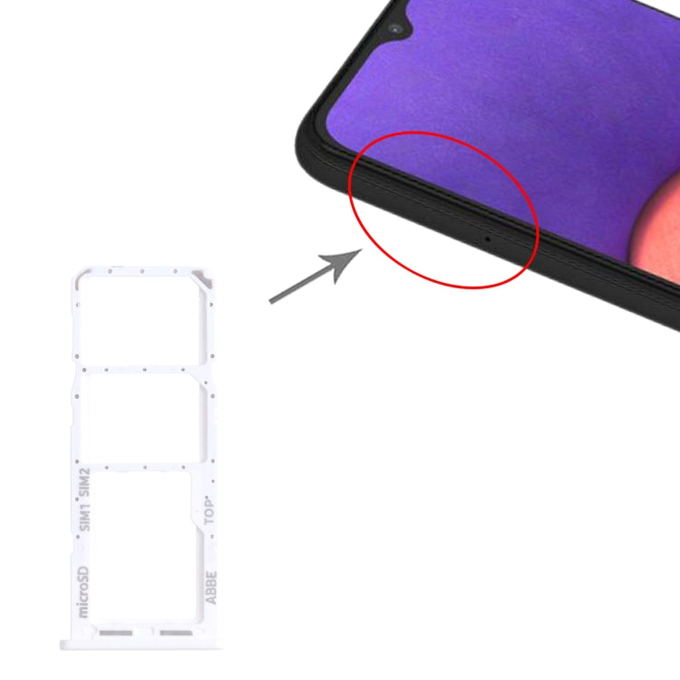 For Samsung Galaxy A22 SM-A225 SIM Card Tray + SIM Card Tray + Micro SD Card Tray (Silver) - free shipping - PMc TechLife - Order now!