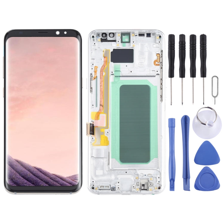OLED LCD Screen for Samsung Galaxy S8+ SM-G955 Digitizer Full Assembly with Frame (Silver) - free shipping - PMc TechLife - Order now!