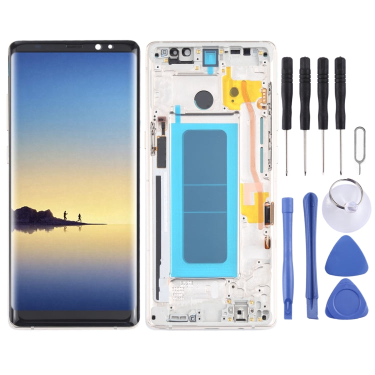 OLED LCD Screen for Samsung Galaxy Note 8 SM-N950 Digitizer Full Assembly with Frame (Gold) - free shipping - PMc TechLife - Order now!