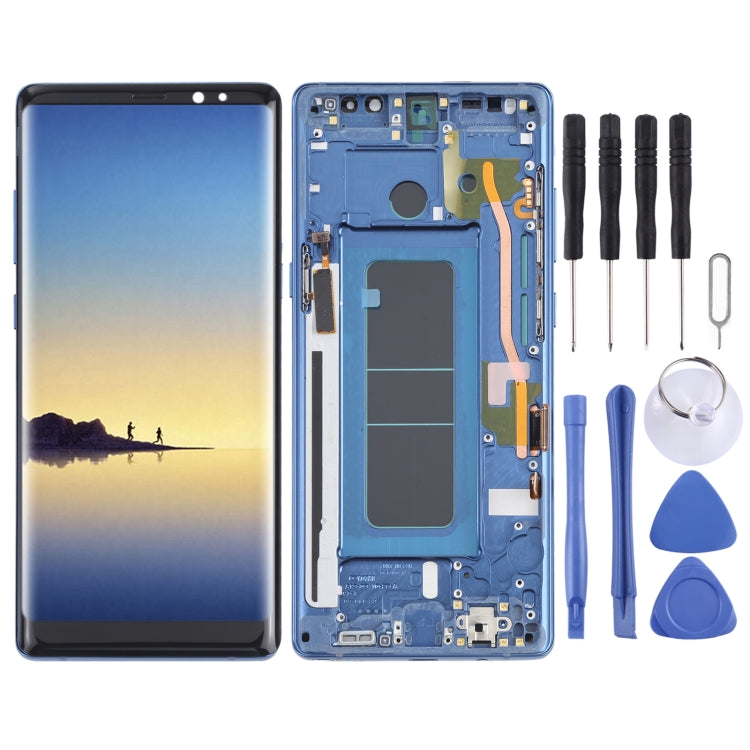OLED LCD Screen for Samsung Galaxy Note 8 SM-N950 Digitizer Full Assembly with Frame (Blue) - free shipping - PMc TechLife - Order now!