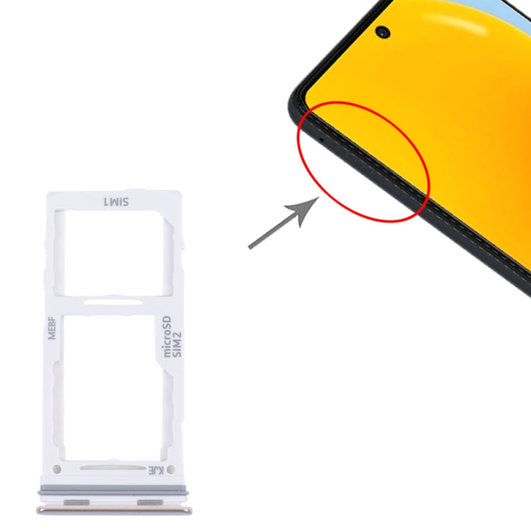 For Samsung Galaxy M52 5G SM-M526B Original SIM Card Tray + SIM Card Tray / Micro SD card tray (White) - free shipping - PMc TechLife - Order now!