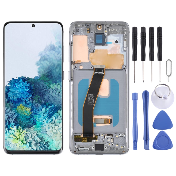 OLED LCD Screen For Samsung Galaxy S20 SM-G980 Digitizer Full Assembly with Frame (Grey) - free shipping - PMc TechLife - Order now!