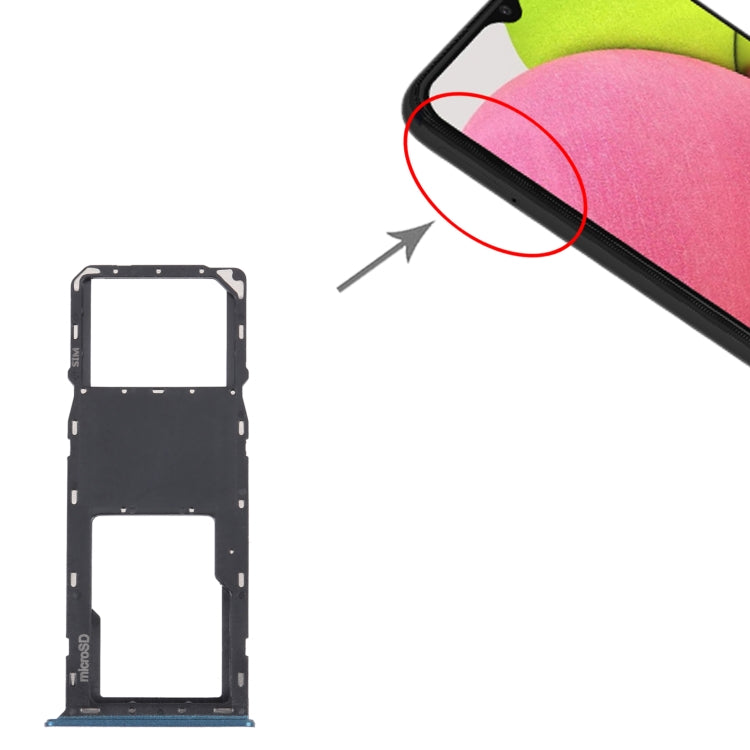 For Samsung Galaxy A03s SM-A037U Original SIM Card Tray + Micro SD card tray (Blue) - free shipping - PMc TechLife - Order now!
