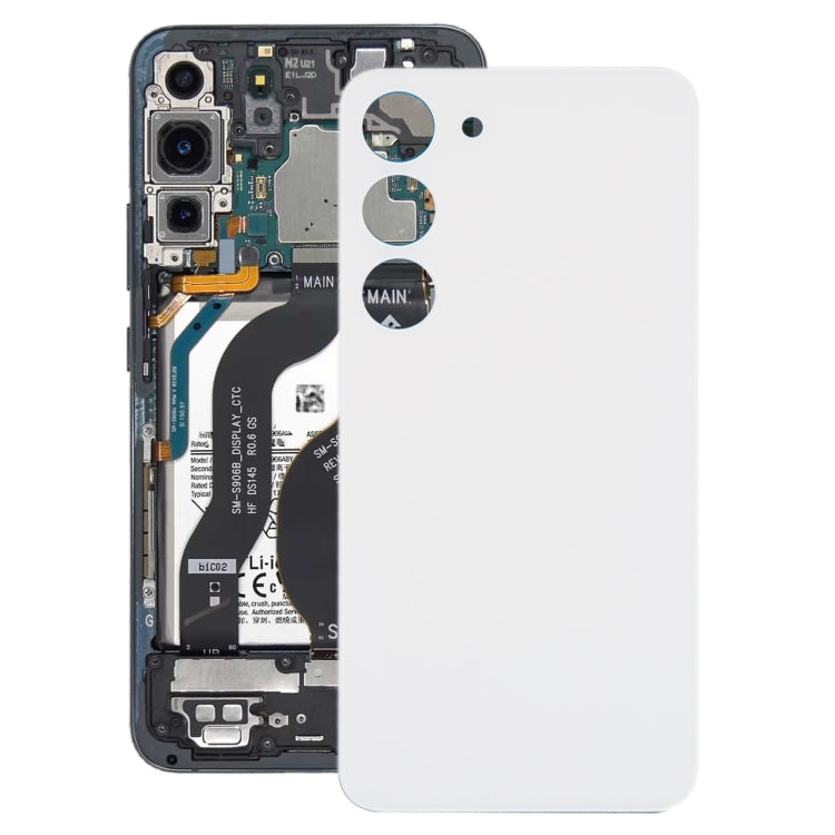 For Samsung Galaxy S23 SM-S911B OEM Glass Battery Back Cover(White) - free shipping - PMc TechLife - Order now!