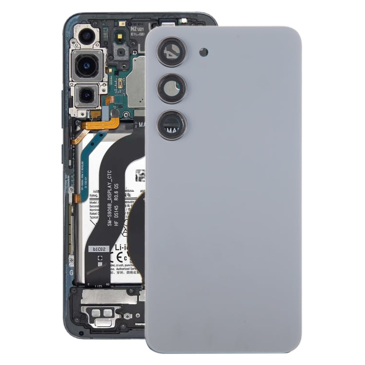 For Samsung Galaxy S23 SM-S911B OEM Glass Battery Back Cover with Camera Lens Cover(Grey) - free shipping - PMc TechLife - Order now!