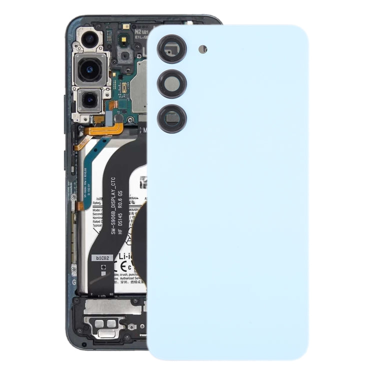 For Samsung Galaxy S23+ SM-S916B OEM Glass Battery Back Cover with Camera Lens Cover(Blue) - free shipping - PMc TechLife - Order now!