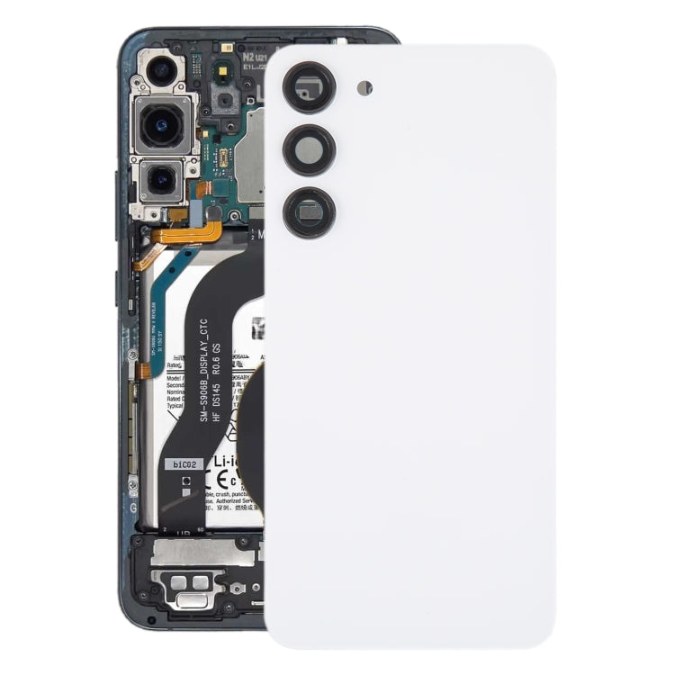 For Samsung Galaxy S23+ SM-S916B OEM Glass Battery Back Cover with Camera Lens Cover(White) - free shipping - PMc TechLife - Order now!