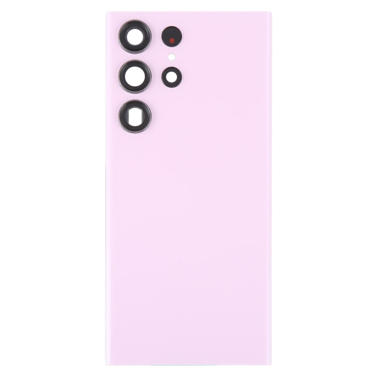 For Samsung Galaxy S23 Ultra SM-S918 Glass Battery Back Cover with Camera Lens Cover(Pink) - free shipping - PMc TechLife - Order now!