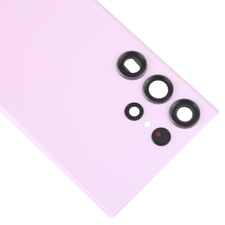 For Samsung Galaxy S23 Ultra SM-S918 Glass Battery Back Cover with Camera Lens Cover(Pink) - free shipping - PMc TechLife - Order now!