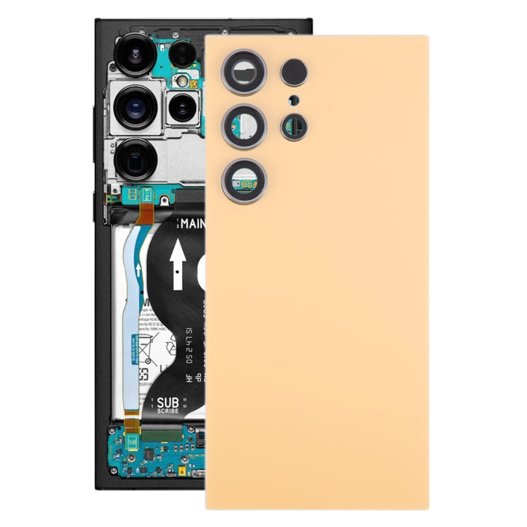 For Samsung Galaxy S24 Ultra SM-S928B OEM Battery Back Cover with Camera Lens Cover(Yellow) - free shipping - PMc TechLife - Order now!