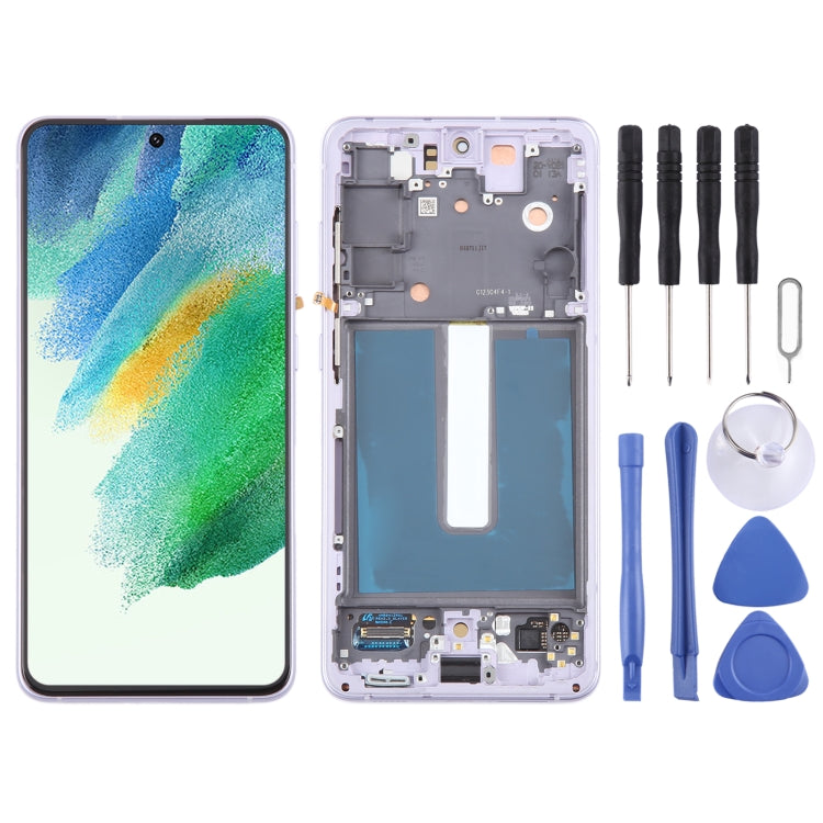 For Samsung Galaxy S21 FE 5G SM-G990B Original LCD Screen Digitizer Full Assembly with Frame (Purple) - free shipping - PMc TechLife - Order now!