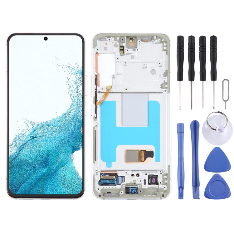 For Samsung Galaxy S22 5G SM-S901B Original LCD Screen Digitizer Full Assembly with Frame (White) - free shipping - PMc TechLife - Order now!