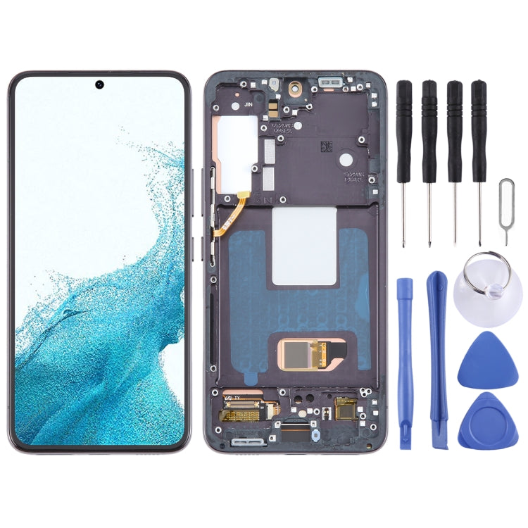 For Samsung Galaxy S22 5G SM-S901B US Version OLED LCD Screen Digitizer Full Assembly with Frame (Black) - free shipping - PMc TechLife - Order now!