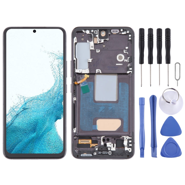 For Samsung Galaxy S22 5G SM-S901B EU Version TFT LCD Screen Digitizer Full Assembly with Frame (Black) - free shipping - PMc TechLife - Order now!