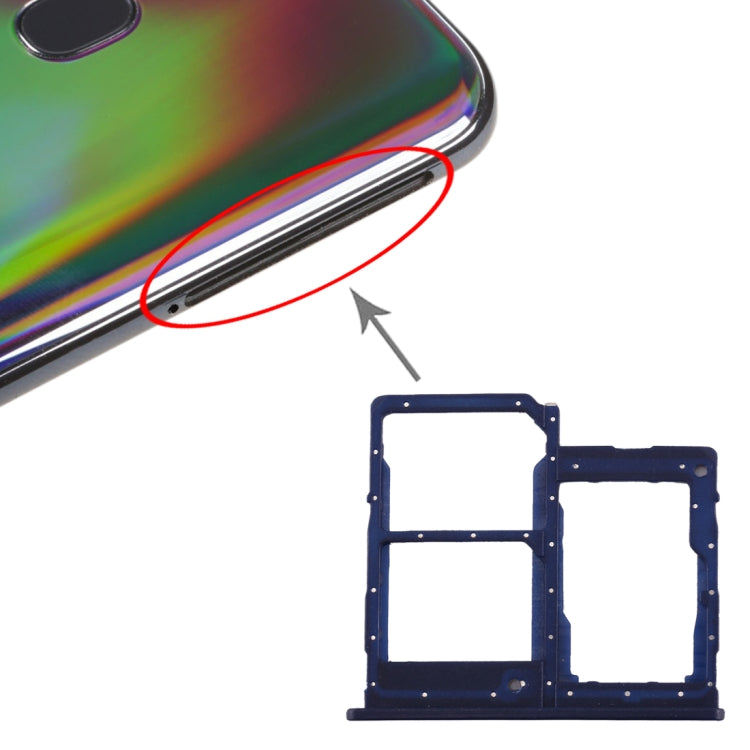 For Galaxy A40 SIM Card Tray + SIM Card Tray + Micro SD Card Tray (Dark Blue) - free shipping - PMc TechLife - Order now!