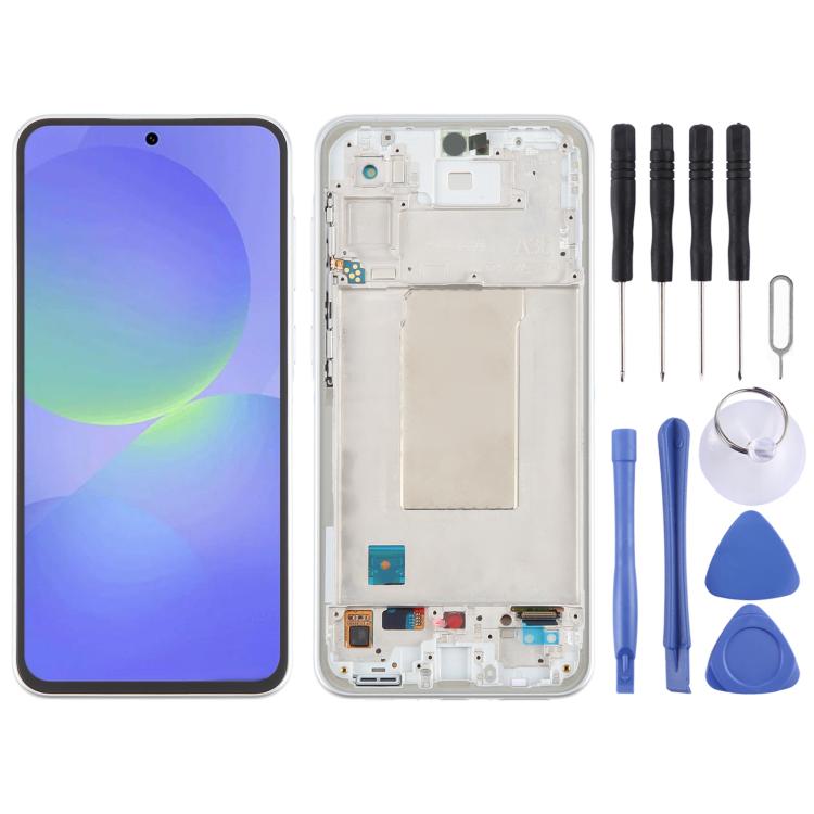 For Samsung Galaxy A36 SM-A366B Original LCD Screen Digitizer Full Assembly with Frame (Silver) - free shipping - PMc TechLife - Order now!