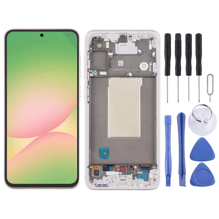 For Samsung Galaxy A56 SM-A566B Original LCD Screen Digitizer Full Assembly with Frame (Pink) - free shipping - PMc TechLife - Order now!
