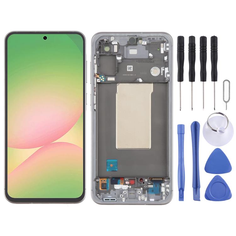 For Samsung Galaxy A56 SM-A566B Original LCD Screen Digitizer Full Assembly with Frame (Grey) - free shipping - PMc TechLife - Order now!