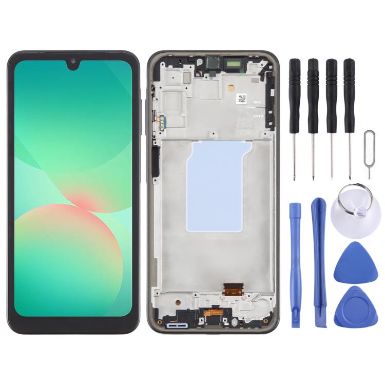For Samsung Galaxy A26 SM-A266B 6.46 inch OLED LCD Screen Digitizer Full Assembly with Frame (Black) - free shipping - PMc TechLife - Order now!