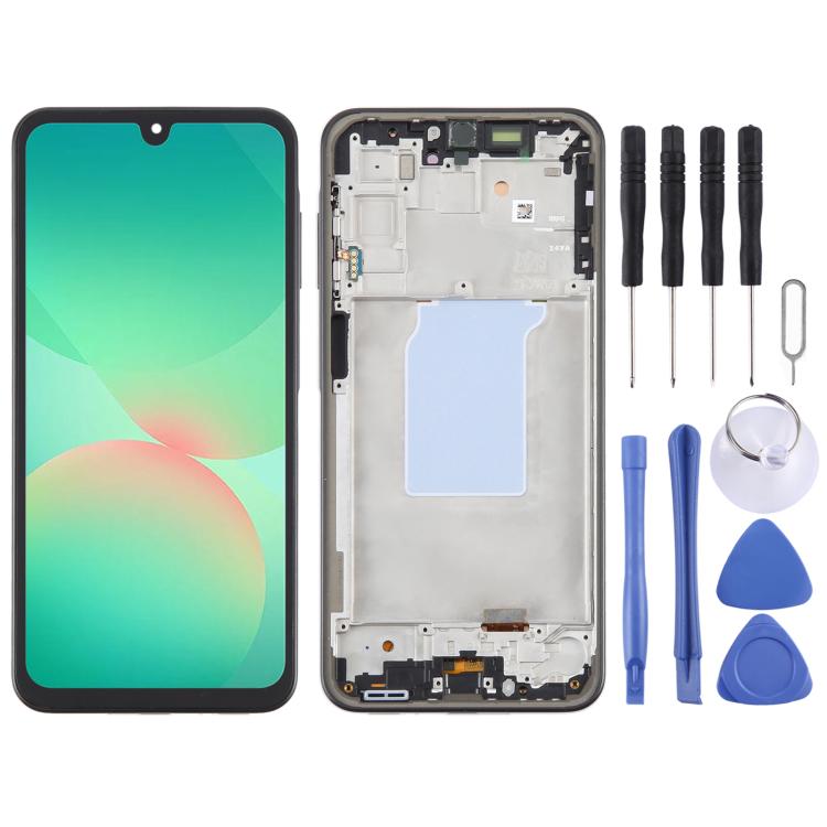 For Samsung Galaxy A26 SM-A266B 6.66 inch OLED LCD Screen Digitizer Full Assembly with Frame (Black) - free shipping - PMc TechLife - Order now!