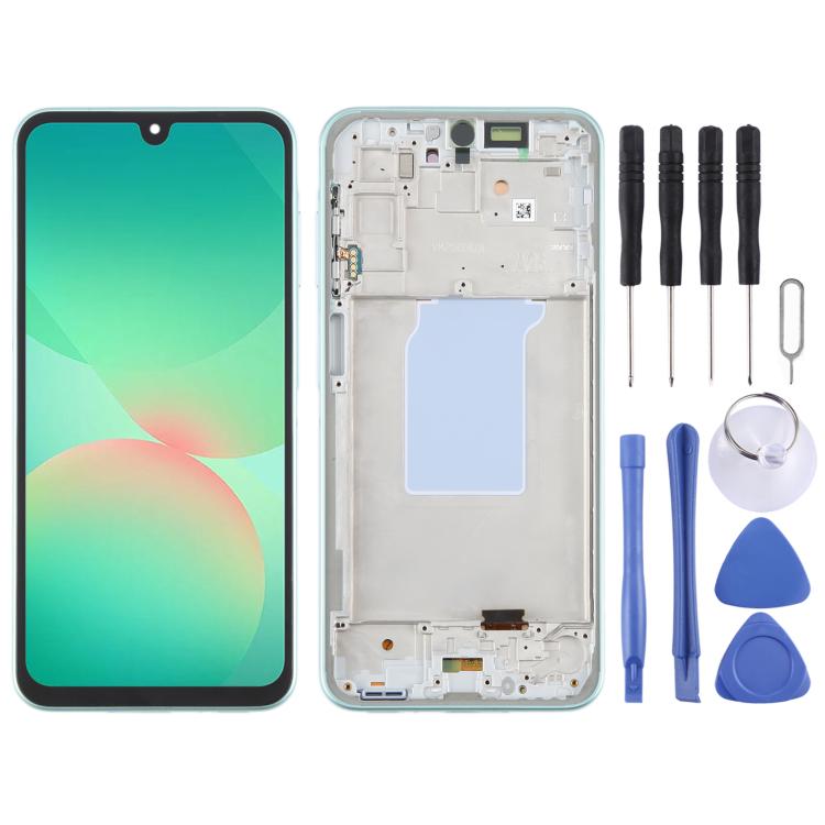 For Samsung Galaxy A26 SM-A266B 6.66 inch OLED LCD Screen Digitizer Full Assembly with Frame (Green) - free shipping - PMc TechLife - Order now!