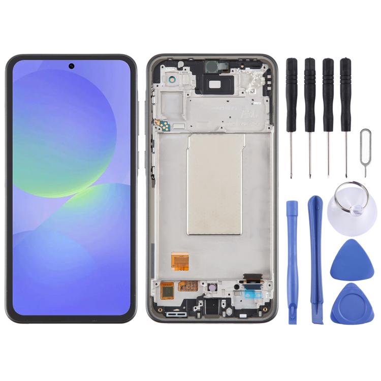 For Samsung Galaxy A36 SM-A366B 6.67 inch OLED LCD Screen Digitizer Full Assembly with Frame (Grey) - free shipping - PMc TechLife - Order now!