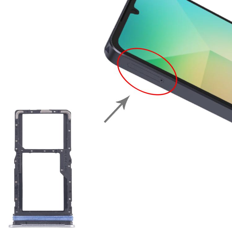 For Samsung Galaxy A06 5G SM-A066B Original SIM + SIM / Micro SD Card Tray (Silver) - free shipping - PMC TechLife - Order now!