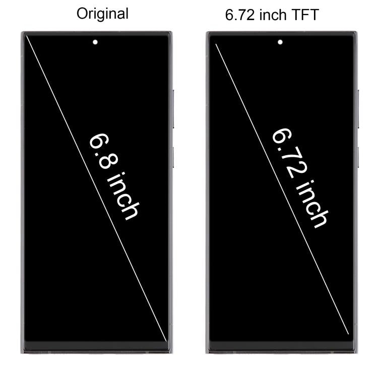 For Samsung Galaxy S22 Ultra SM-S908B 6.72 inch TFT LCD Screen Digitizer Full Assembly with Frame, Not Supporting Fingerprint Identification (Silver) - free shipping - PMC TechLife - Order now!