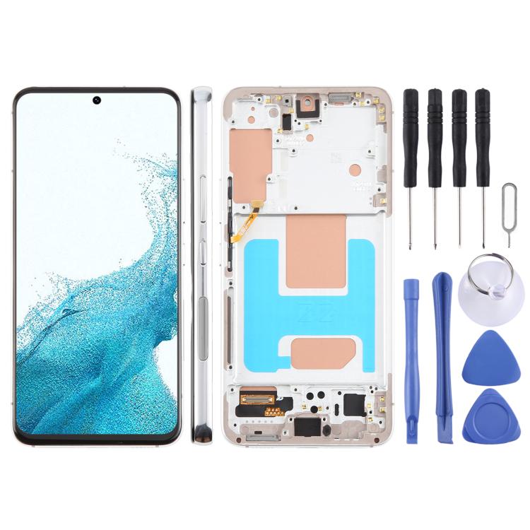 For Samsung Galaxy S22 SM-S901B 5.96 inch TFT LCD Screen Digitizer Full Assembly with Frame, Not Supporting Fingerprint Identification (Silver) - free shipping - PMC TechLife - Order now!