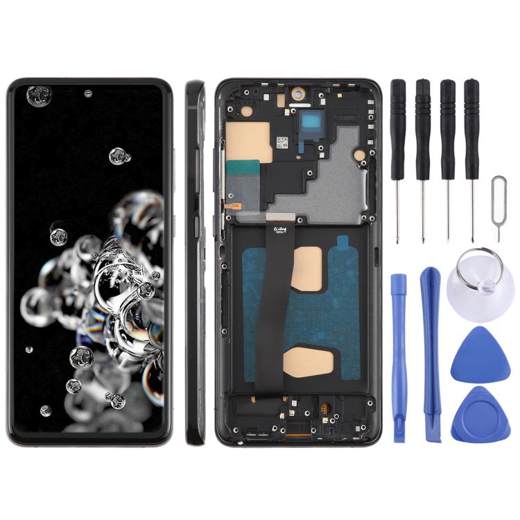 For Samsung Galaxy S20 Ultra SM-G988B 6.78 inch TFT LCD Screen Digitizer Full Assembly with Frame, Not Supporting Fingerprint Identification (Black) - free shipping - PMC TechLife - Order now!
