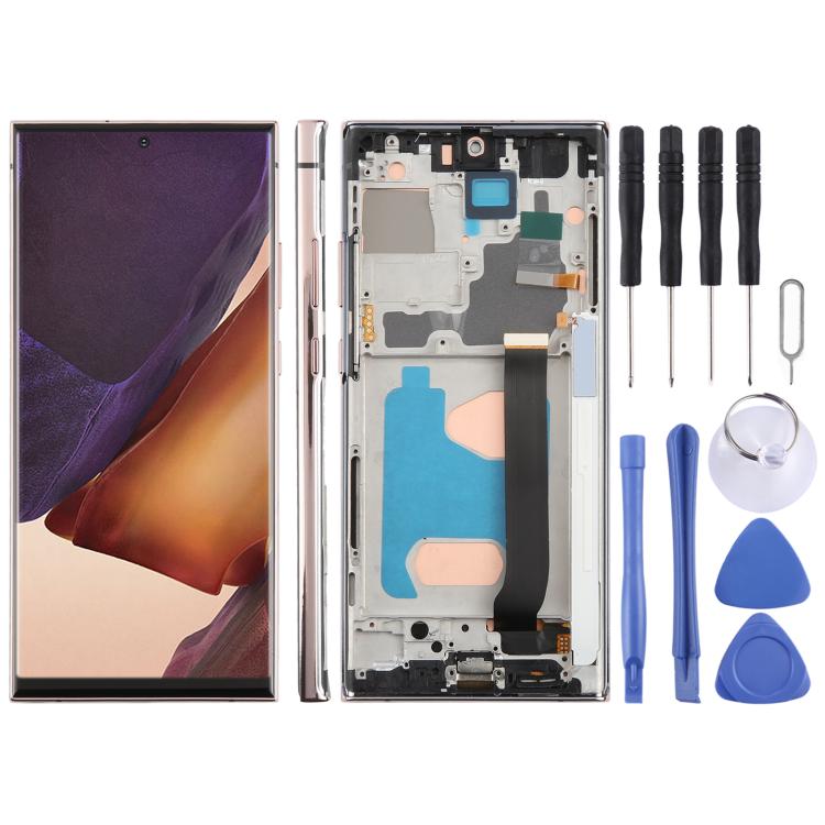 For Samsung Galaxy Note20 Ultra SM-N986B 6.72 inch TFT LCD Screen Digitizer Full Assembly with Frame, Not Supporting Fingerprint Identification (Gold) - free shipping - PMC TechLife - Order now!