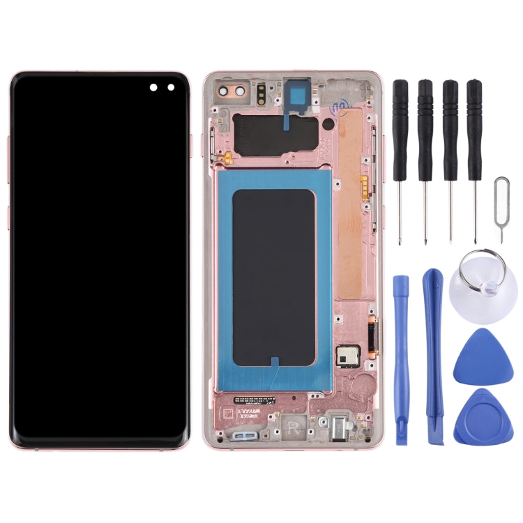 Original Super AMOLED LCD Screen for Samsung Galaxy S10+ Digitizer Full Assembly with Frame (Pink) - free shipping - PMc TechLife - Order now!