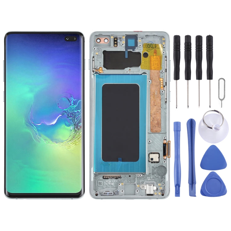 Original Super AMOLED LCD Screen for Samsung Galaxy S10+ Digitizer Full Assembly with Frame (Green) - free shipping - PMc TechLife - Order now!